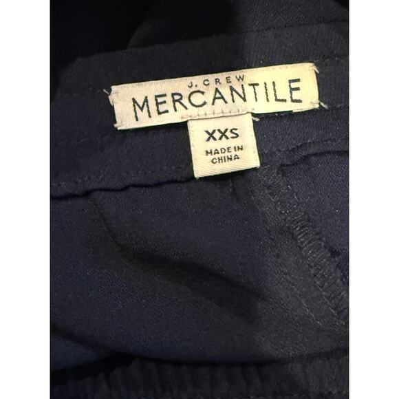 J Crew High Rise Dressy Pull On Tassel Drawstring Waist Tie Short XXS Navy Blue - Picture 9 of 15